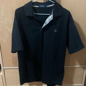 Burberry Black Polo with Check Collar